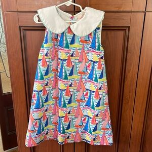 Smockingbird Girls Dress - size 7 - sailboat print